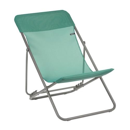 Visuel 1 du produit Maxi transat en tube acier et toile Batyline vert chlorophylle Lafuma - 62 x 83 x 94 cm