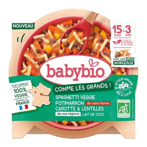 Visuel 1 du produit Assiette de spaghetti végétariens bio Babybio - 200 g