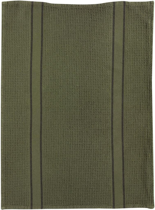 Visuel 1 du produit Torchon en coton et polyester recyclé coloris olive Lars - 50 x 70 cm