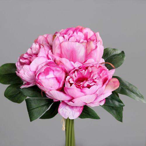 Visuel 1 du produit Bouquet de pivoines artificielles coloris lavande - 28 cm