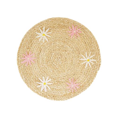 Visuel 1 du produit Set de table rond en feuille de maïs à motif fleurs - Ø 38 cm