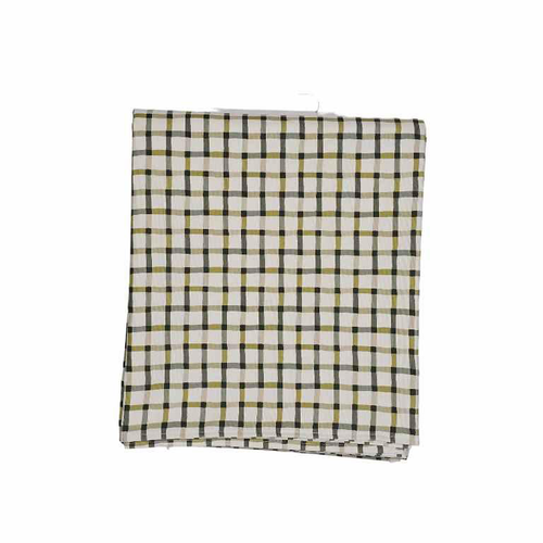 Visuel 1 du produit Nappe décorative Goban coloris vert en coton - 150 x 250 cm