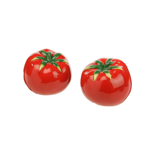 Visuel 1 du produit Duo sel et poivre forme tomate rouge - Ø 6,5 x H 5,5 cm