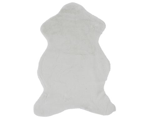Visuel 1 du produit Tapis en polyester en fausse fourrure blanche - 90 x 50 cm
