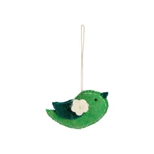 Visuel 1 du produit Décoration à suspendre oiseau en feutrine vert - 4,5 x 2,5 cm
