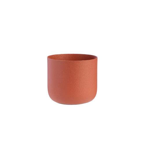 Visuel 1 du produit Cache-pot en zinc coloris terracotta Jasta T3 - Ø 16 x H 15 cm