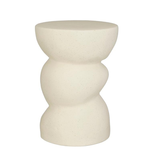 Visuel 1 du produit Tabouret/Sellette en céramique crème - Ø 26 x H 36,5 cm