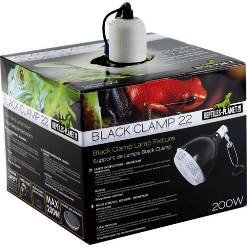 Visuel 1 du produit Lampe pour vivarium Reptile Planet Black Clamp 22 - Ø 22 x H 24,5 cm