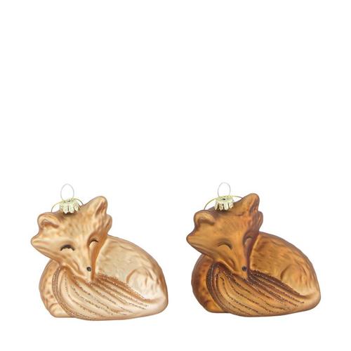 Visuel 1 du produit Renard en verre brun à suspendre - 8 x 3 x 10 cm