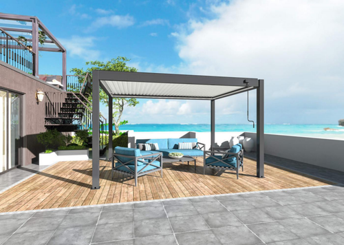 Visuel 6 du produit Pergola bioclimatique manuelle STAR LED 3x4m Grey/Blanc - PROLOISIRS