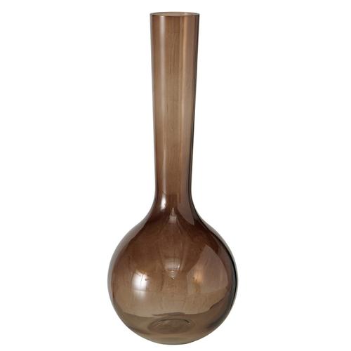 Visuel 1 du produit Vase en verre laqué marron Tubina - Ø 14,5 x H 35 cm