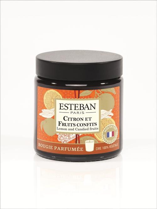Visuel 1 du produit Bougie parfumée en cire végétale Citron et fruits confits Pommadier Estéban - 90 g