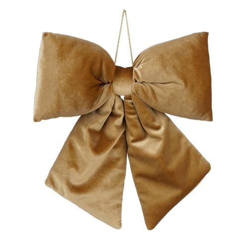 Visuel 1 du produit Nœud Fluffy en velours or - 30 x 34 cm