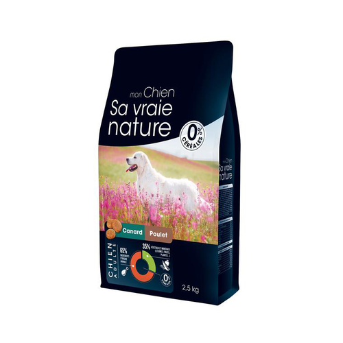 Visuel 1 du produit Croquette pour chien adulte au canard et au poulet Sa vraie nature - 2,5 kg