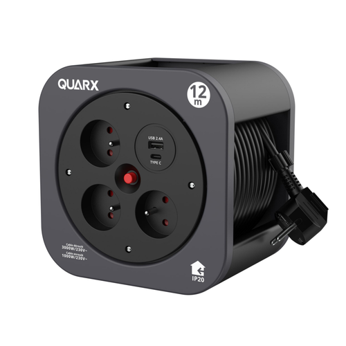 Visuel 1 du produit Enrouleur S-Box avec 3 prises 16 A USBA/USBC - 12 m x 230 V