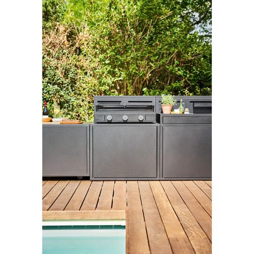 Visuel 4 du produit Plancha Modern gaz 75 coloris noir en acier Forge Adour - 80,5 x 57,3 x 23,8 cm