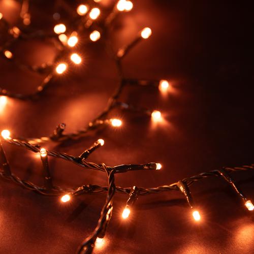 Visuel 2 du produit Guirlande lumineuse de Noël LED cuivre compact câble vert intérieur extérieur Flicker Light® - 18 m