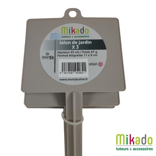 Visuel 2 du produit Lot de 3 jalons de jardin coloris marron en plastique - 11 x 6,5 x 46,5 cm