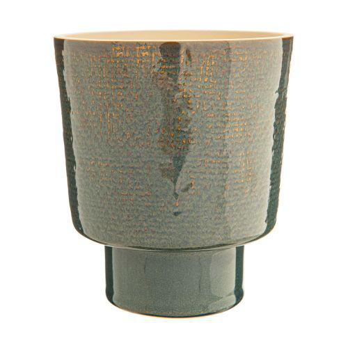 Visuel 1 du produit Cache-pot Alto coloris bleu en céramique -  Ø 17 cm x 19,5 cm