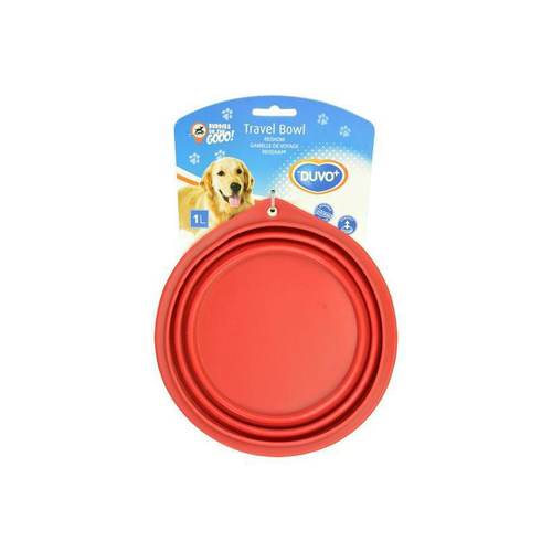 Visuel 1 du produit Gamelle de voyage pour chien en silicone coloris rouge Duvoplus - 1000 ml