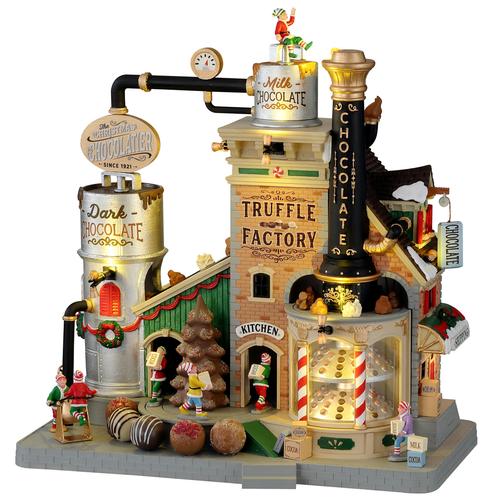 Visuel 1 du produit Village de Noël chocolaterie Truffle Factory animé en résine coloris multicolore Lemax Santa's Wonderland