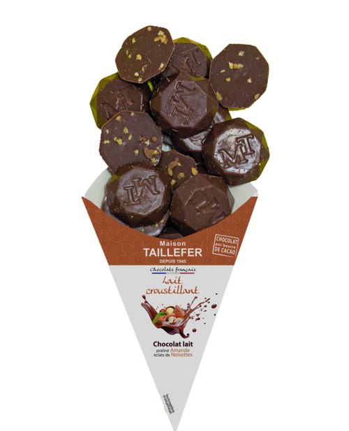 Visuel 1 du produit Chocolats au lait croustillant Maison Taillefer - dans un cornet de 130 g