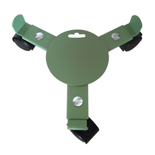 Visuel 1 du produit Support de pot à 3 roulettes extensible en acier vert pâle Louis Moulin - 27/37 cm