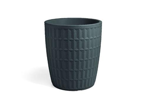 Visuel 1 du produit Pot rond en plastique coloris anthracite Veca Tyle - Ø 50 cm