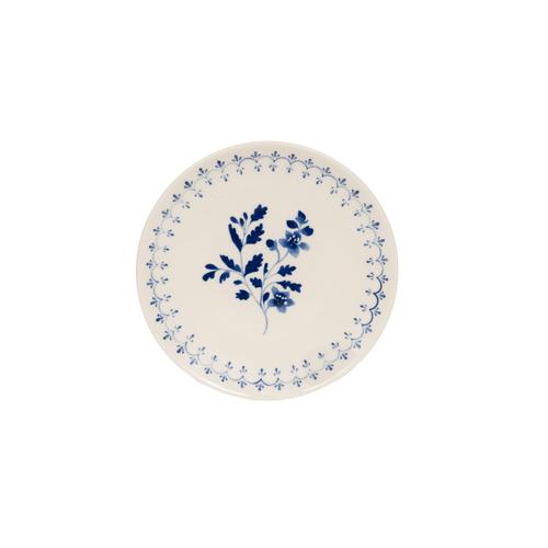 Visuel 1 du produit Assiette à dessert en grès blanc à motif bleu Appoline - Ø 21 cm