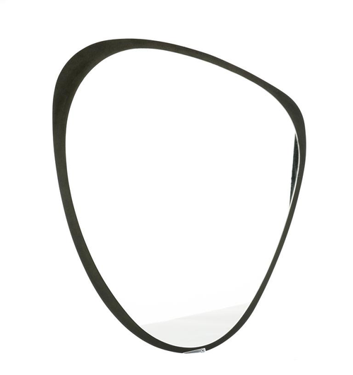 Visuel 1 du produit Miroir ovale coloris noir en bois - 63 x 52 cm