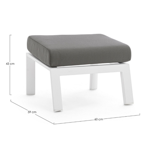 Visuel 3 du produit Pouf ottoman Kledi en aluminium, teinte pelican - BIZZOTTO Kledi