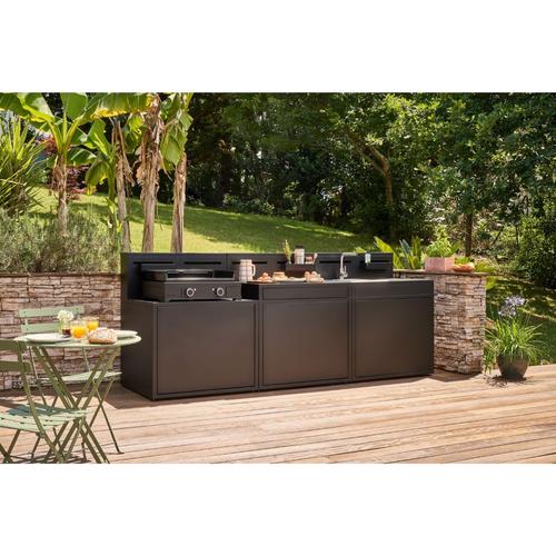 Visuel 8 du produit Support desserte fermé en acier noir forme comptoir de bar Forge Adour - 90 x 97,2 x 112,5 cm