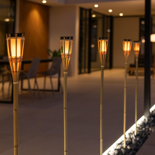 Visuel 3 du produit Lampe torche solaire Hiama 25lm blanc chaud coloris beige - 120 cm