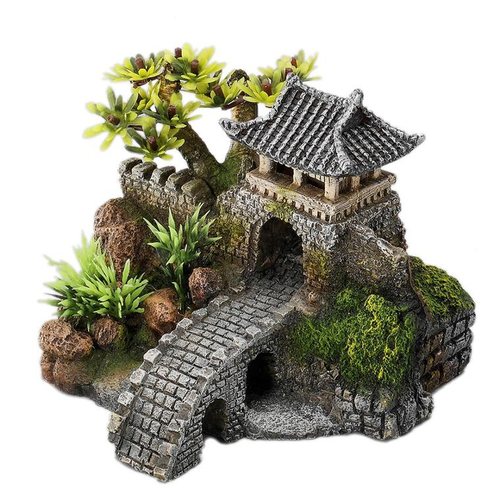 Visuel 1 du produit Décor d’aquarium pagode en polyrésine grise Europet Aqua Della