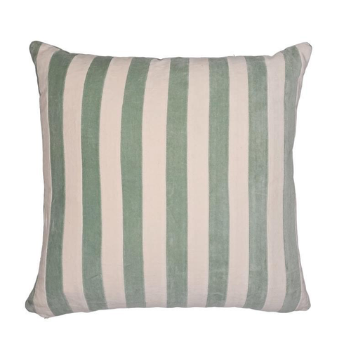 Visuel 1 du produit Coussin décoratif carré Marcel Lichen coloris bleu en coton - 45 x 45 cm
