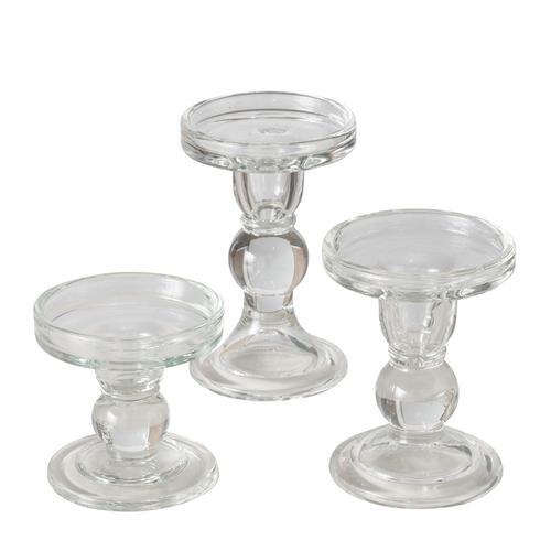 Visuel 1 du produit Bougeoir en verre transparent Matar moyen modèle - Ø 8,6 x H 11,3 cm