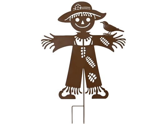 Visuel 1 du produit Pique de jardin épouvantail extérieur coloris marron en fer - 1,2 x 69 cm