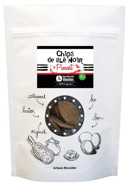 Visuel 1 du produit Chips blé noir piment bio Biscuiterie Venetes - 100 g