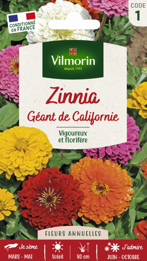 Visuel 1 du produit Zinnia Géant de Californie Vilmorin - graines à semer