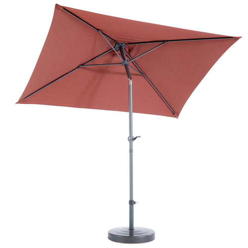 Visuel 1 du produit Parasol rectangulaire à manivelle coloris orange en aluminium et polyester - 210 x 150 cm
