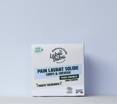 Visuel 1 du produit Pain lavant solide sans parfum Label Tribu Corps et cheveux - 110 g