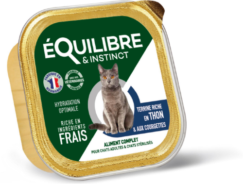 Visuel 1 du produit Aliment humide pour chat adulte stérilisé thon courgettes Équilibre & Instinct - 85 g
