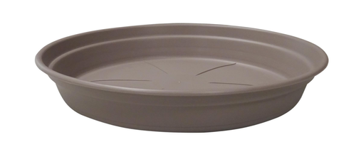 Visuel 1 du produit Soucoupe ronde en plastique recyclé taupe Cocoripot - Ø 24 cm