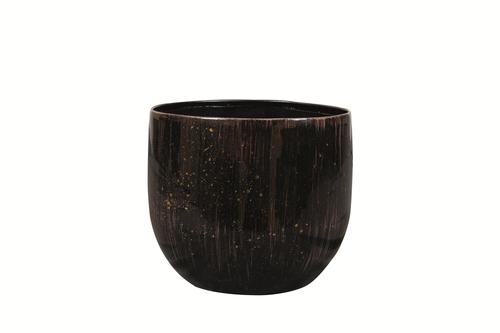 Visuel 1 du produit Cache-pot en métal époxy violet Skylar moyen modèle - Ø 17 x H 15 cm