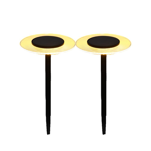 Visuel 1 du produit Lot de 2 balises solaires Batimex coloris noir en métal - Ø 16 x 35 cm