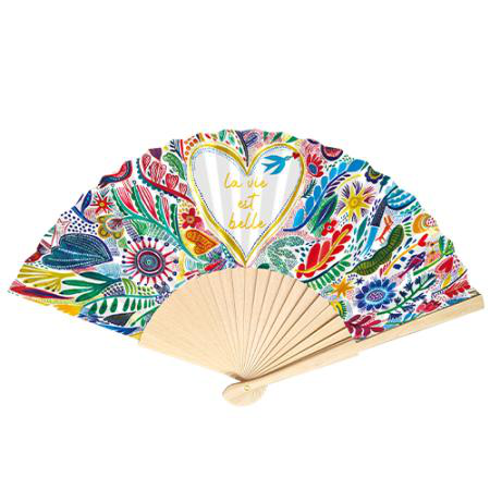 Visuel 1 du produit Eventail la vie est belle coloris multicolore Cartes d'Art - 23 x 42 cm
