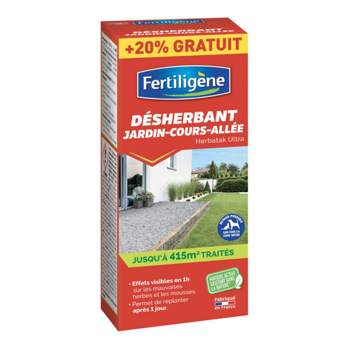 Visuel 1 du produit Désherbant concentré jardin pour cours et allées Fertiligène - 800 ml (+20% gratuit)