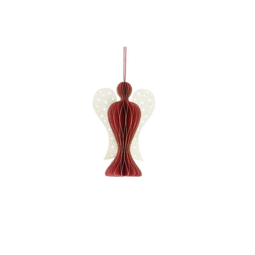 Visuel 1 du produit Ange à suspendre rouge et or taille S 12,5 cm