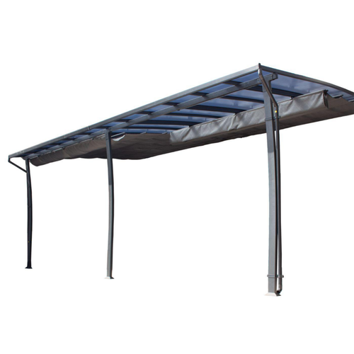 Visuel 1 du produit Pergola adossée polycarbonate, acier, aluminium COULEURS DU MONDE - modèle Stockholm - 3,5x6m