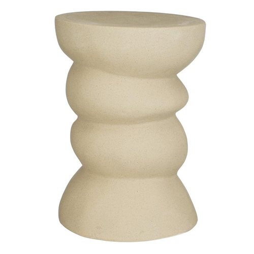 Visuel 1 du produit Tabouret/Sellette en céramique beige - Ø 29 x H 40,5 cm